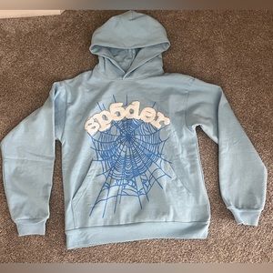 SOLD.   ✅Sp5der Web Hoodie
Sky Blue
Size: US S